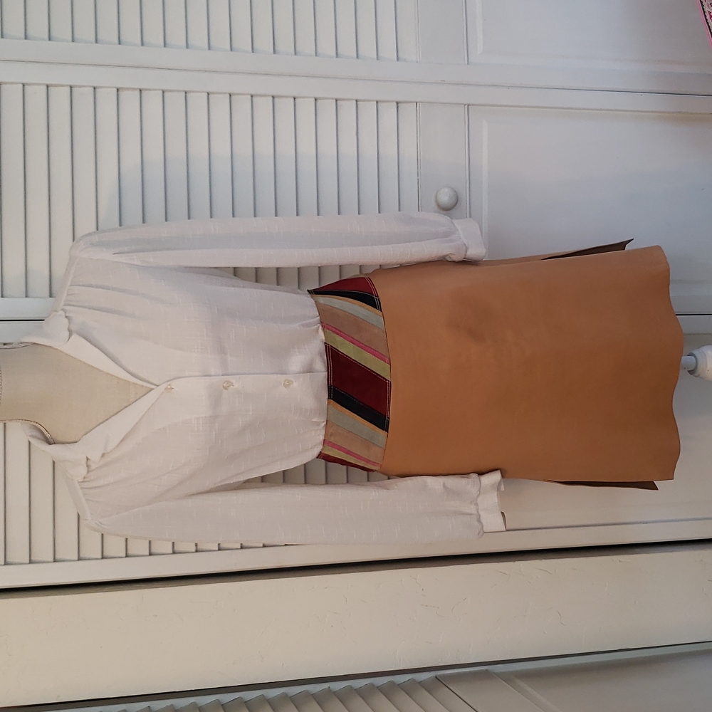 Vintage White Blouse with Pleated Collar